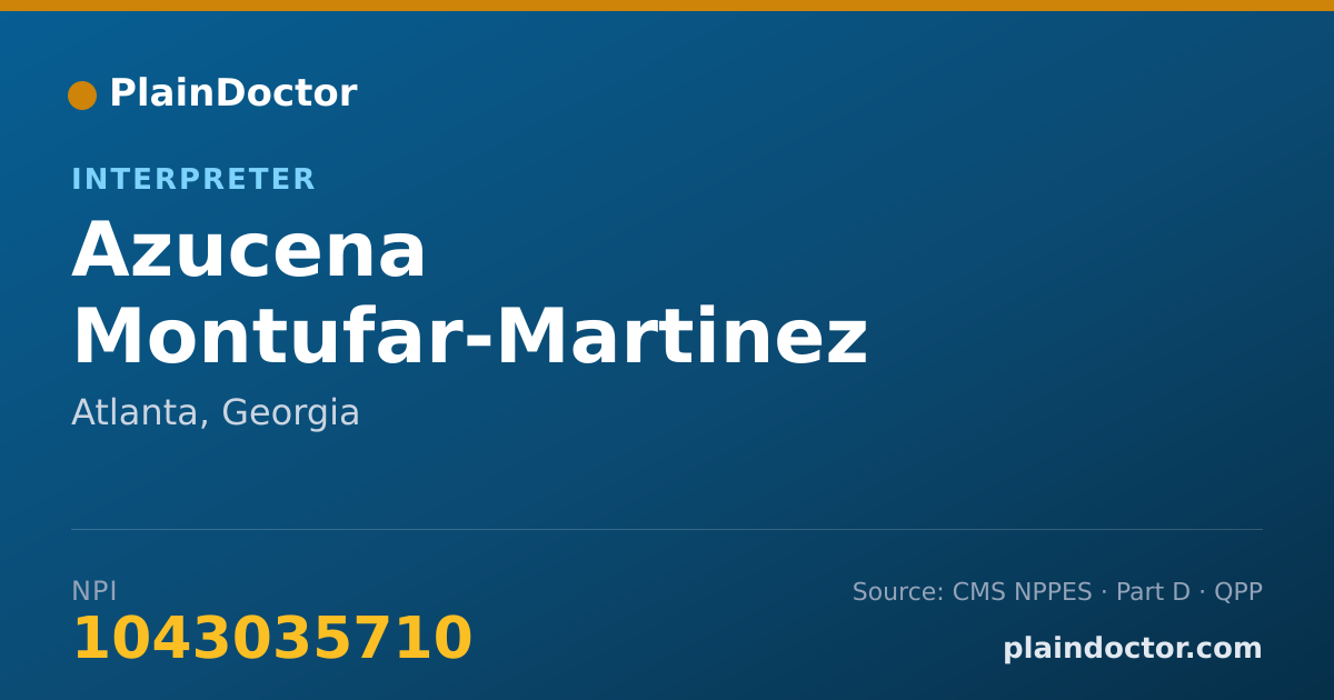 Shareable card for Azucena Montufar-Martinez - Interpreter, Atlanta, GA