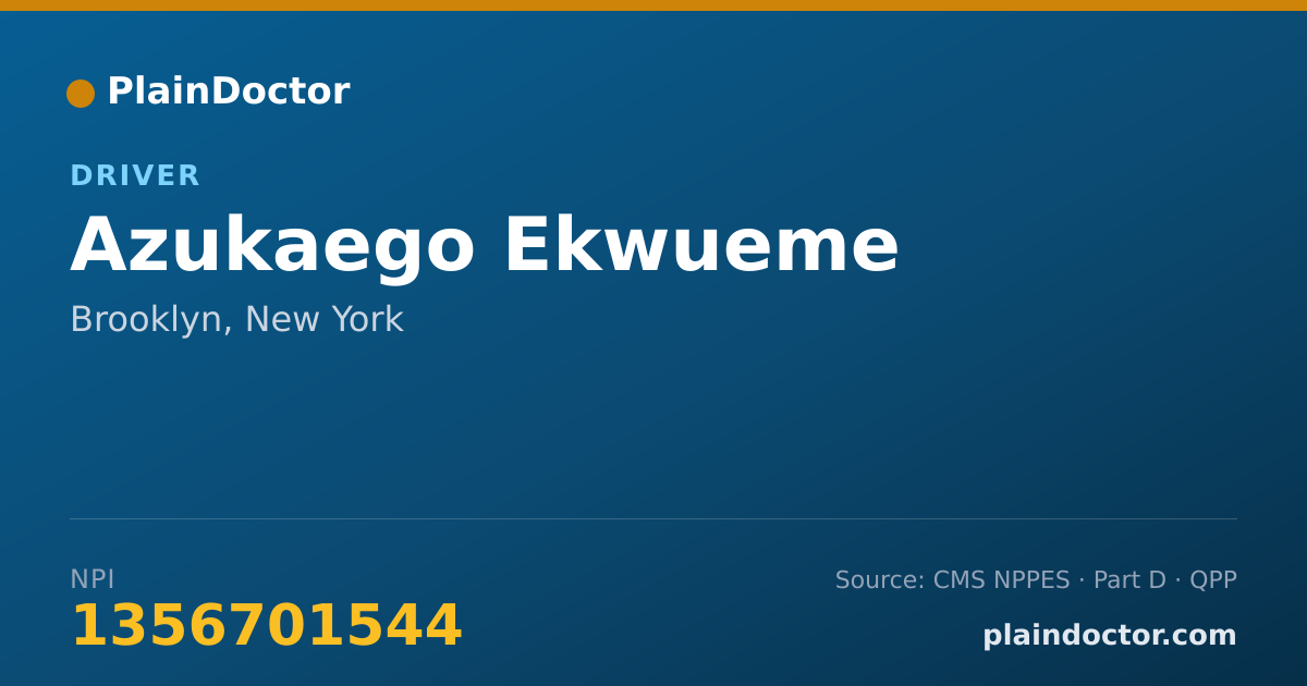 Shareable card for Azukaego Ekwueme - Driver, Brooklyn, NY