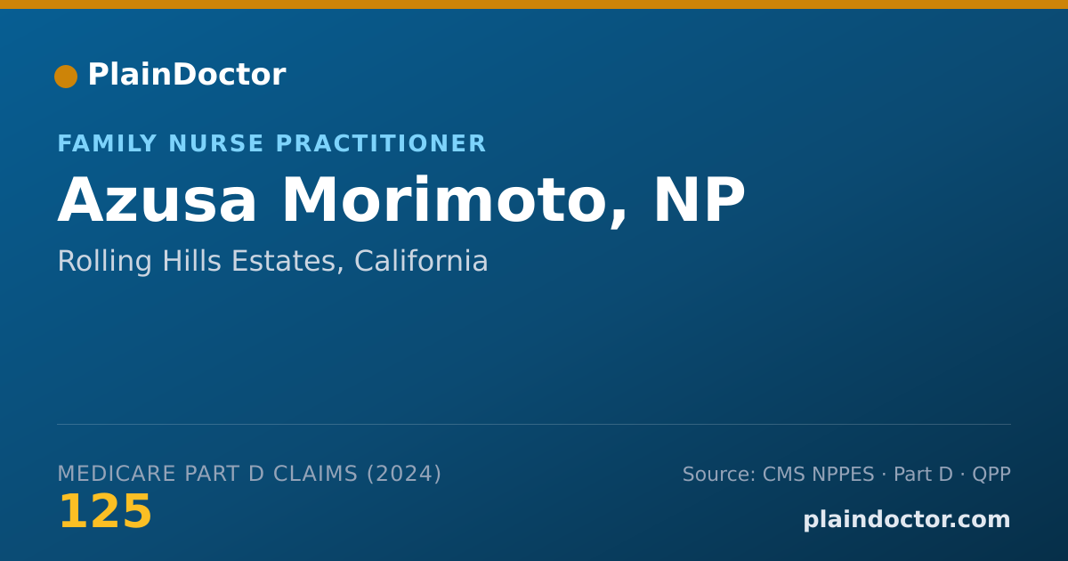 Shareable card for Azusa Morimoto, NP - Family Nurse Practitioner, Rolling Hills Estates, CA