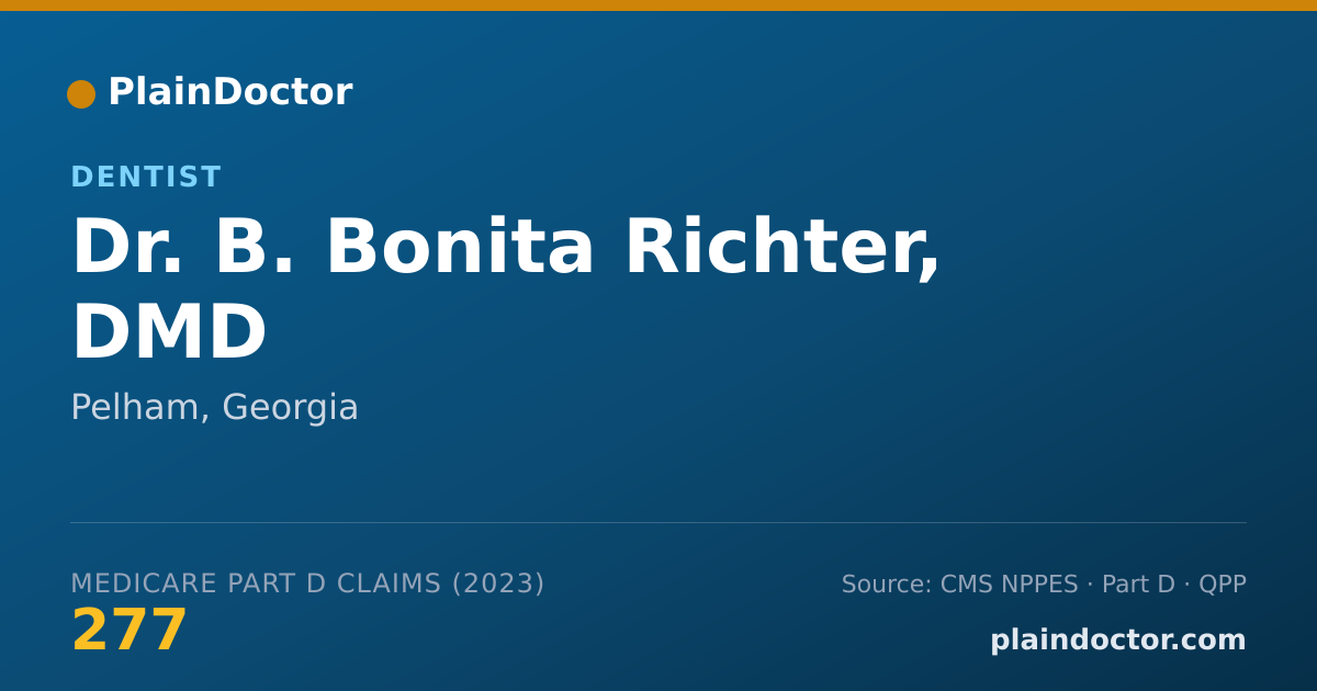 Shareable card for B. Bonita Richter, DMD - Dentist, Pelham, GA