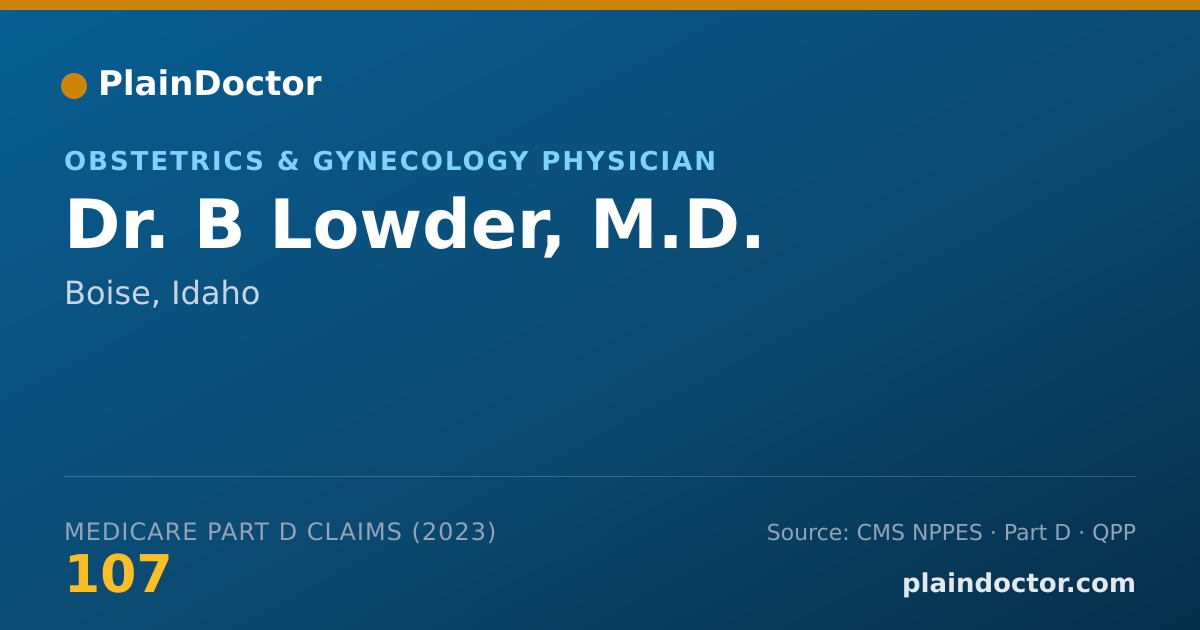 Shareable card for B Lowder, M.D. - Obstetrics & Gynecology Physician, Boise, ID