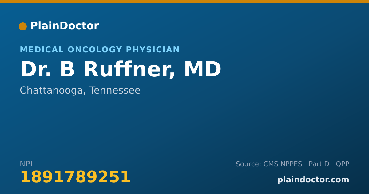 Shareable card for B Ruffner, MD - Medical Oncology Physician, Chattanooga, TN