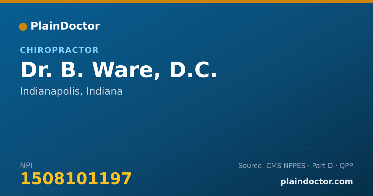 Shareable card for B. Ware, D.C. - Chiropractor, Indianapolis, IN