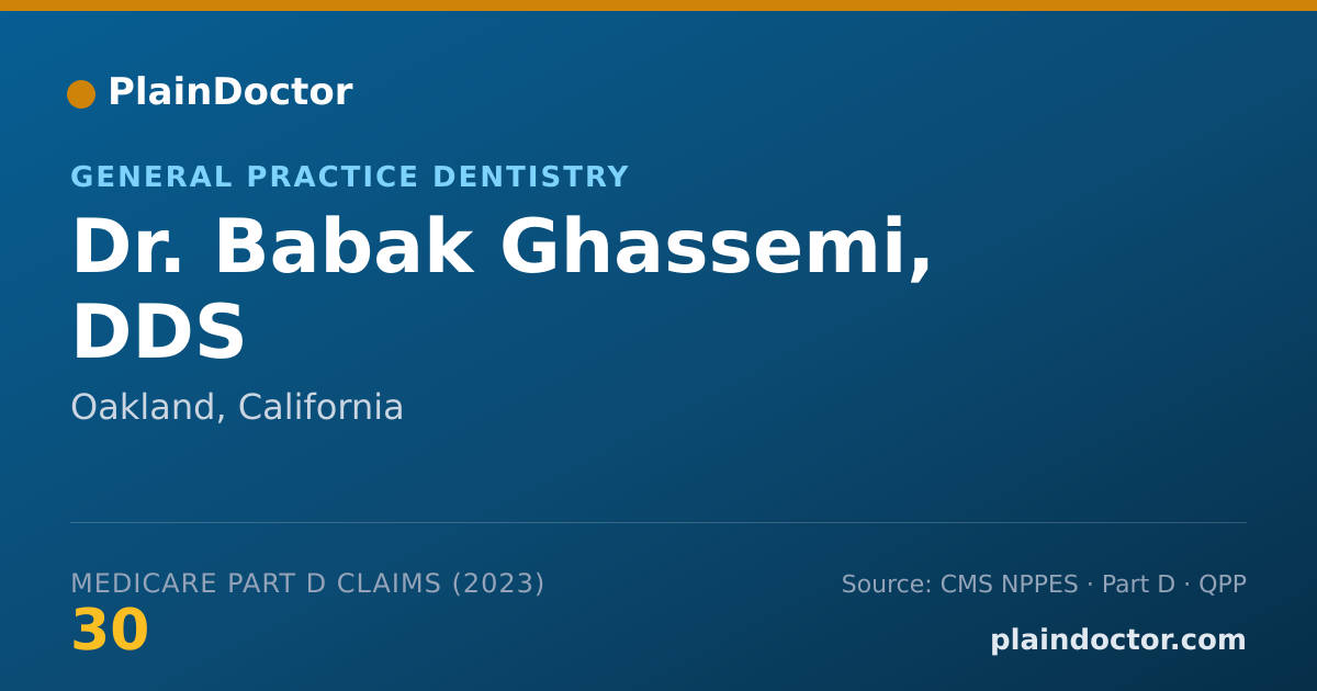 Shareable card for Babak Ghassemi, DDS - General Practice Dentistry, Oakland, CA