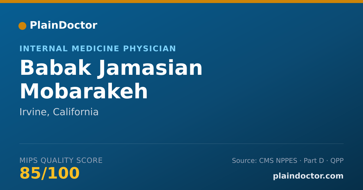 Shareable card for Babak Jamasian Mobarakeh - Internal Medicine Physician, Irvine, CA