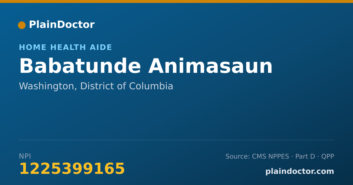 Shareable card for Babatunde Animasaun - Home Health Aide, Washington, DC