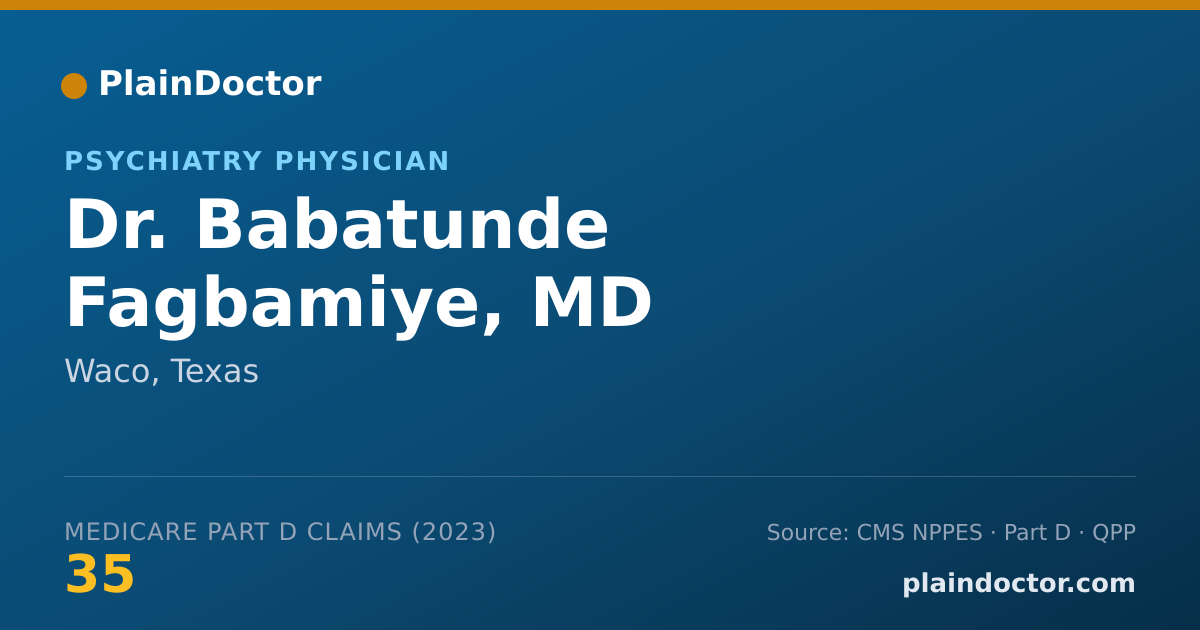 Shareable card for Babatunde Fagbamiye, MD - Psychiatry Physician, Waco, TX