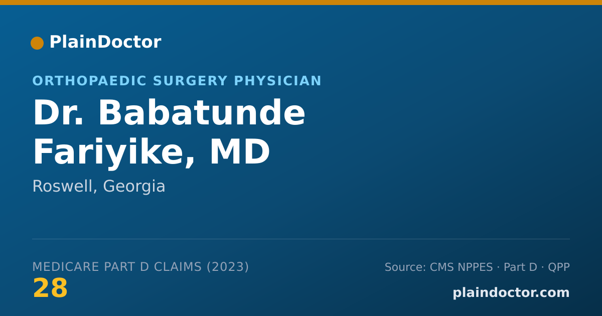 Shareable card for Babatunde Fariyike, MD - Orthopaedic Surgery Physician, Roswell, GA