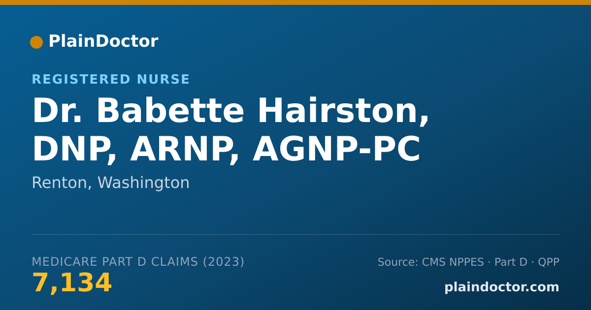 Shareable card for Babette Hairston, DNP, ARNP, AGNP-PC - Registered Nurse, Renton, WA