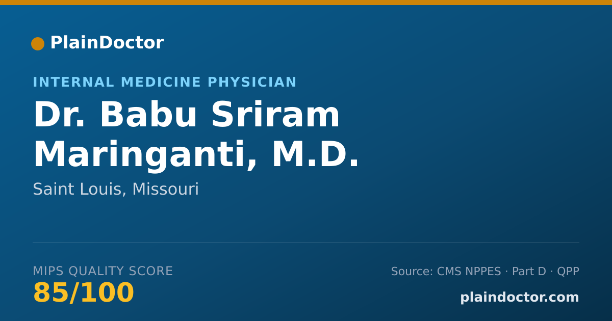 Shareable card for Babu Sriram Maringanti, M.D. - Internal Medicine Physician, Saint Louis, MO