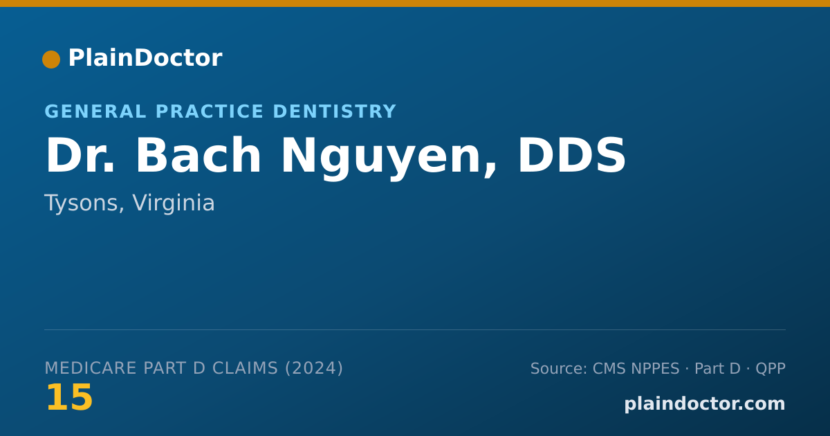 Shareable card for Bach Nguyen, DDS - General Practice Dentistry, Tysons, VA