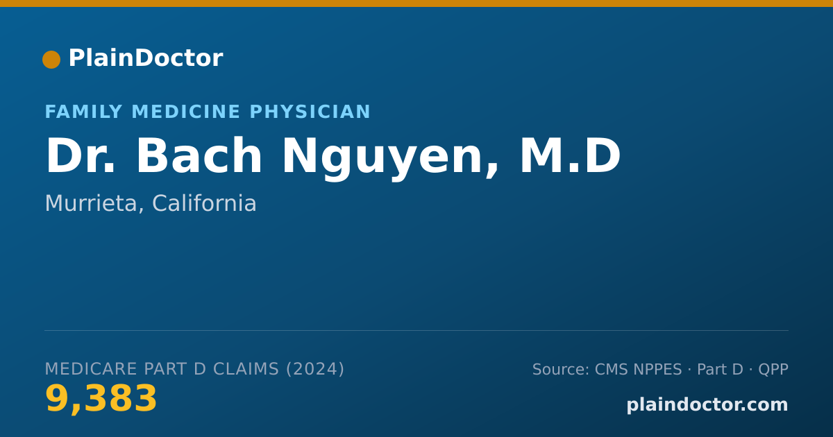 Shareable card for Bach Nguyen, M.D - Family Medicine Physician, Murrieta, CA