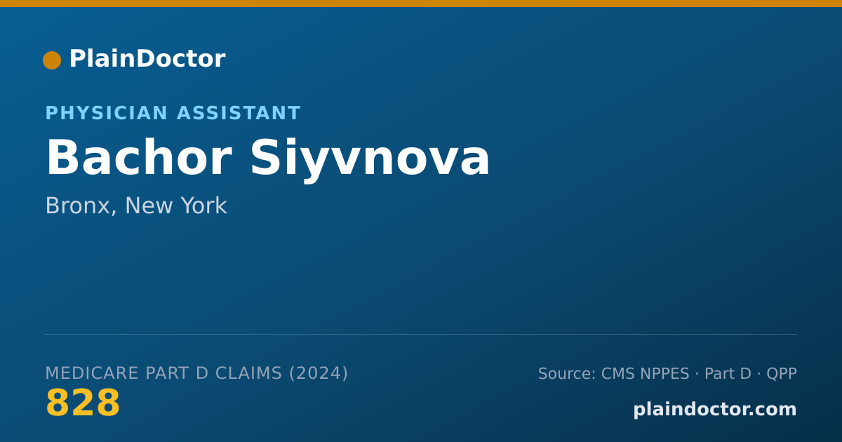 Shareable card for Bachor Siyvnova - Physician Assistant, Bronx, NY