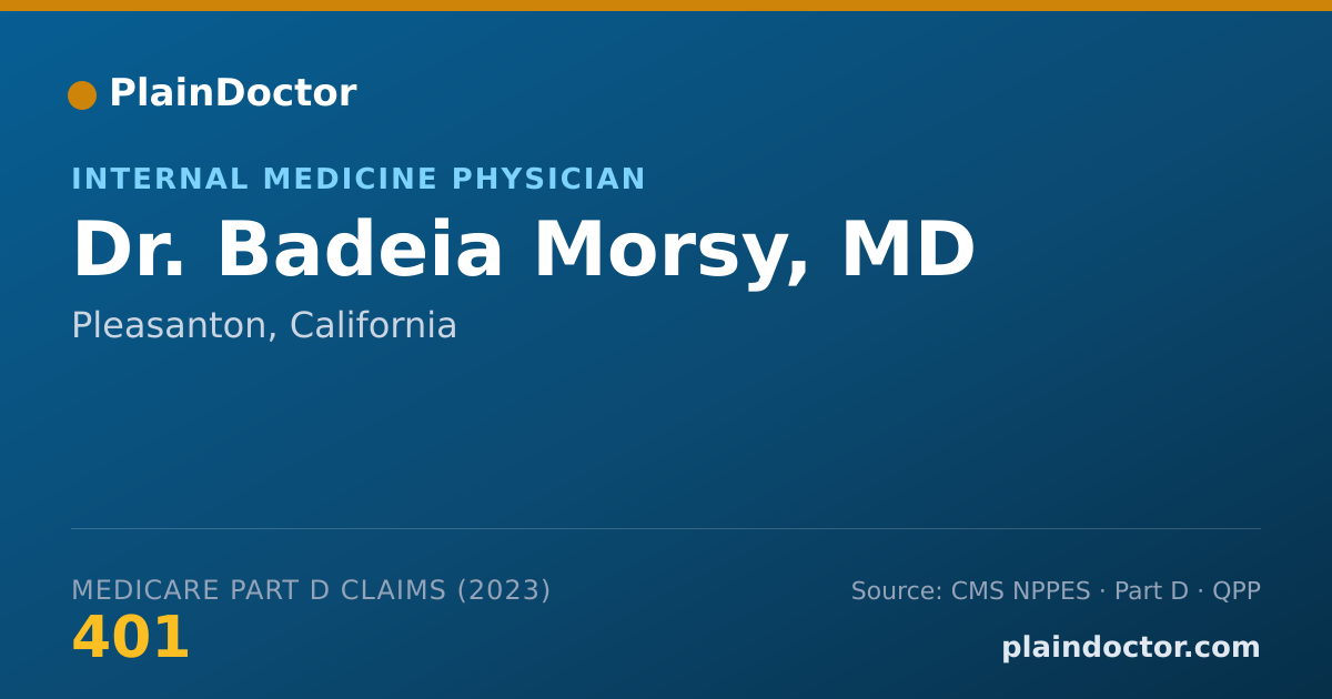 Shareable card for Badeia Morsy, MD - Internal Medicine Physician, Pleasanton, CA