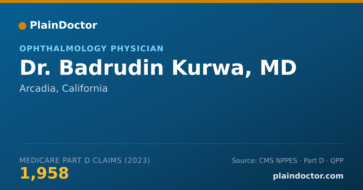 Shareable card for Badrudin Kurwa, MD - Ophthalmology Physician, Arcadia, CA