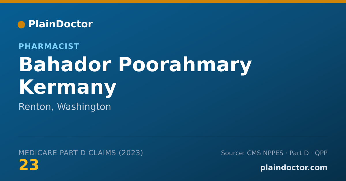 Shareable card for Bahador Poorahmary Kermany - Pharmacist, Renton, WA