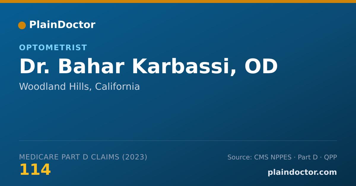 Shareable card for Bahar Karbassi, OD - Optometrist, Woodland Hills, CA