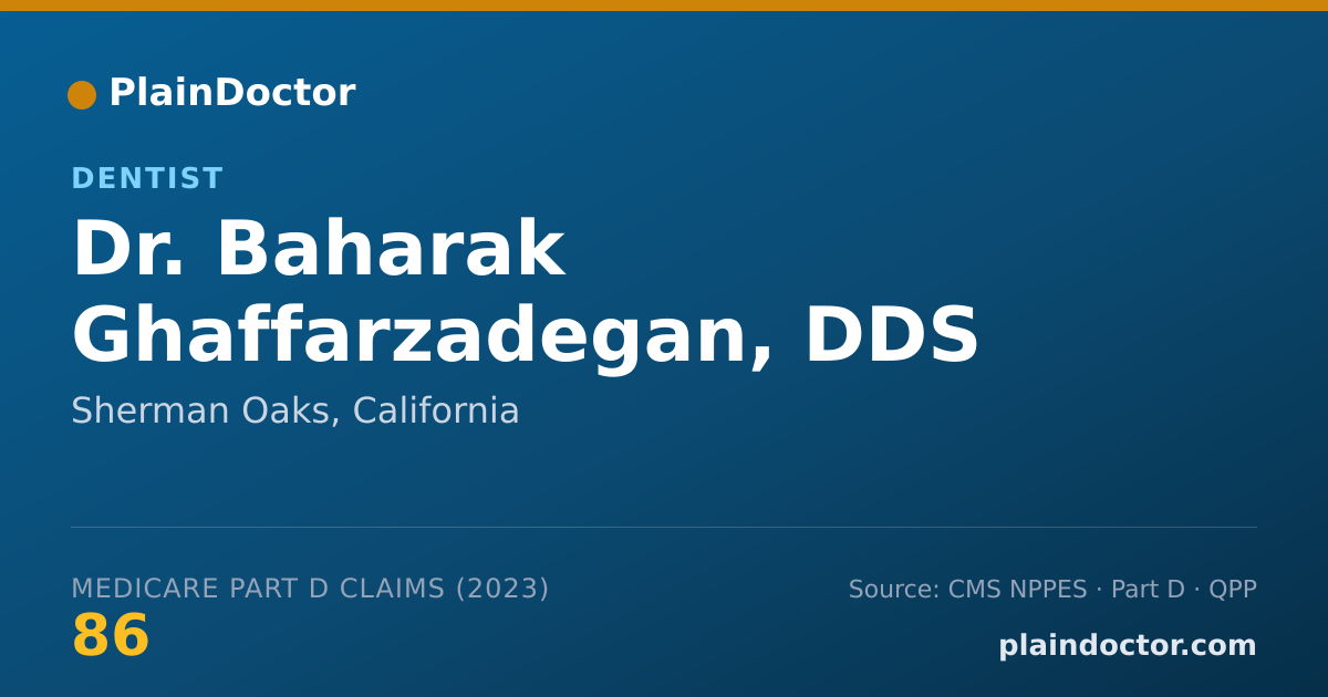 Shareable card for Baharak Ghaffarzadegan, DDS - Dentist, Sherman Oaks, CA