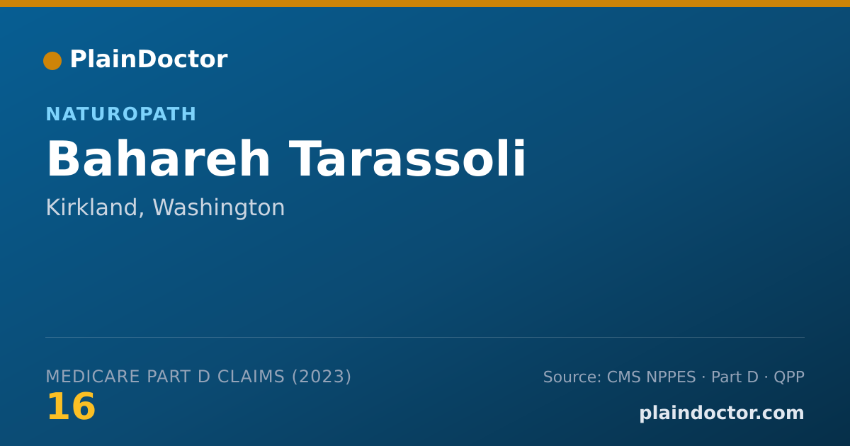 Shareable card for Bahareh Tarassoli - Naturopath, Kirkland, WA