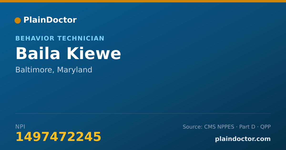 Shareable card for Baila Kiewe - Behavior Technician, Baltimore, MD