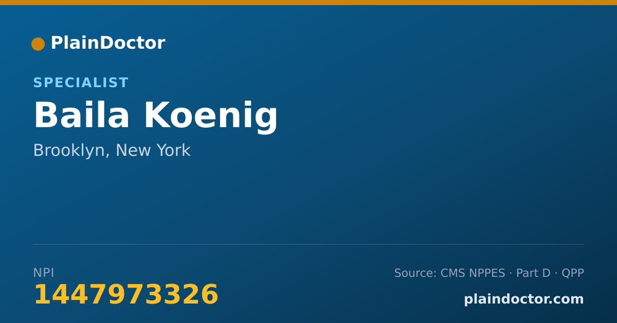Shareable card for Baila Koenig - Specialist, Brooklyn, NY