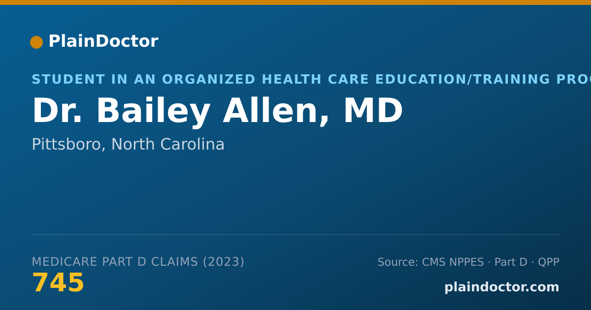 Shareable card for Bailey Allen, MD - Student in an Organized Health Care Education/Training Program, Pittsboro, NC
