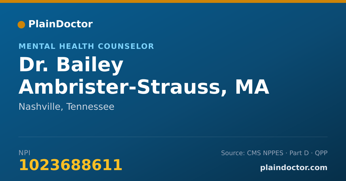 Shareable card for Bailey Ambrister-Strauss, MA - Mental Health Counselor, Nashville, TN