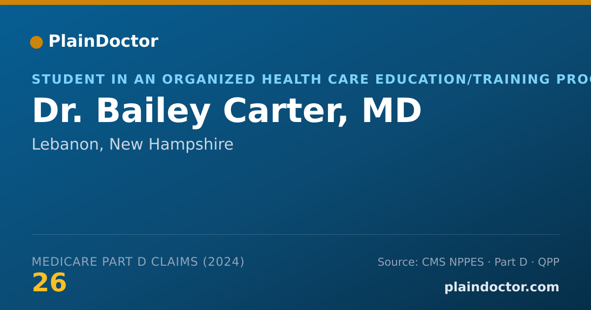 Shareable card for Bailey Carter, MD - Student in an Organized Health Care Education/Training Program, Lebanon, NH