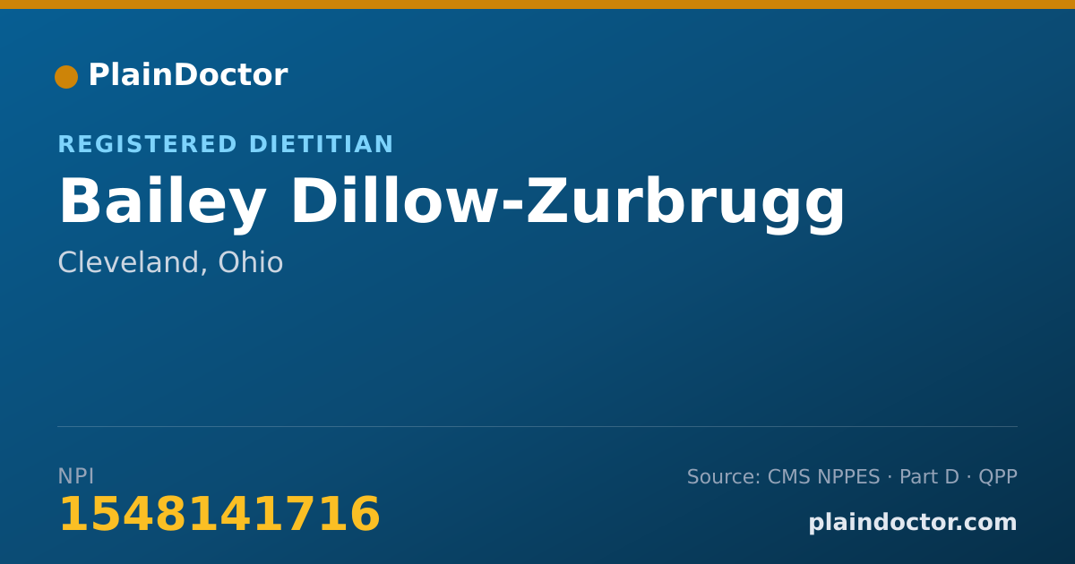 Shareable card for Bailey Dillow-Zurbrugg - Registered Dietitian, Cleveland, OH