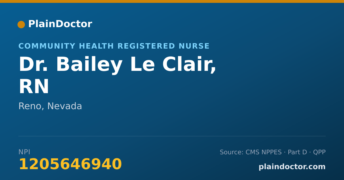 Shareable card for Bailey Le Clair, RN - Community Health Registered Nurse, Reno, NV