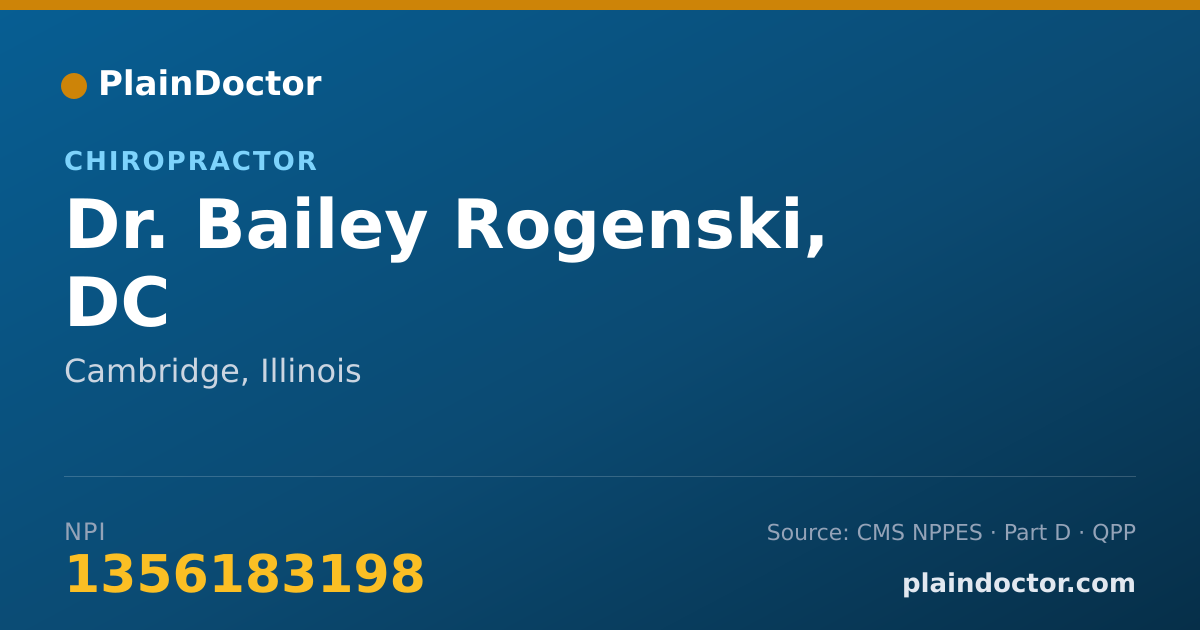 Shareable card for Bailey Rogenski, DC - Chiropractor, Cambridge, IL