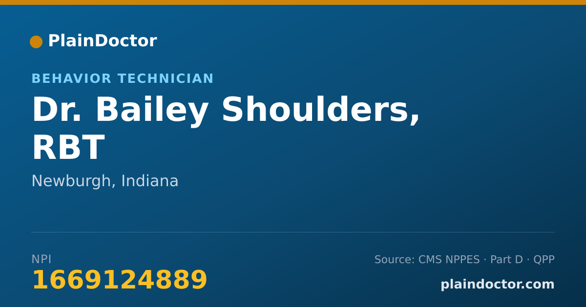 Shareable card for Bailey Shoulders, RBT - Behavior Technician, Newburgh, IN