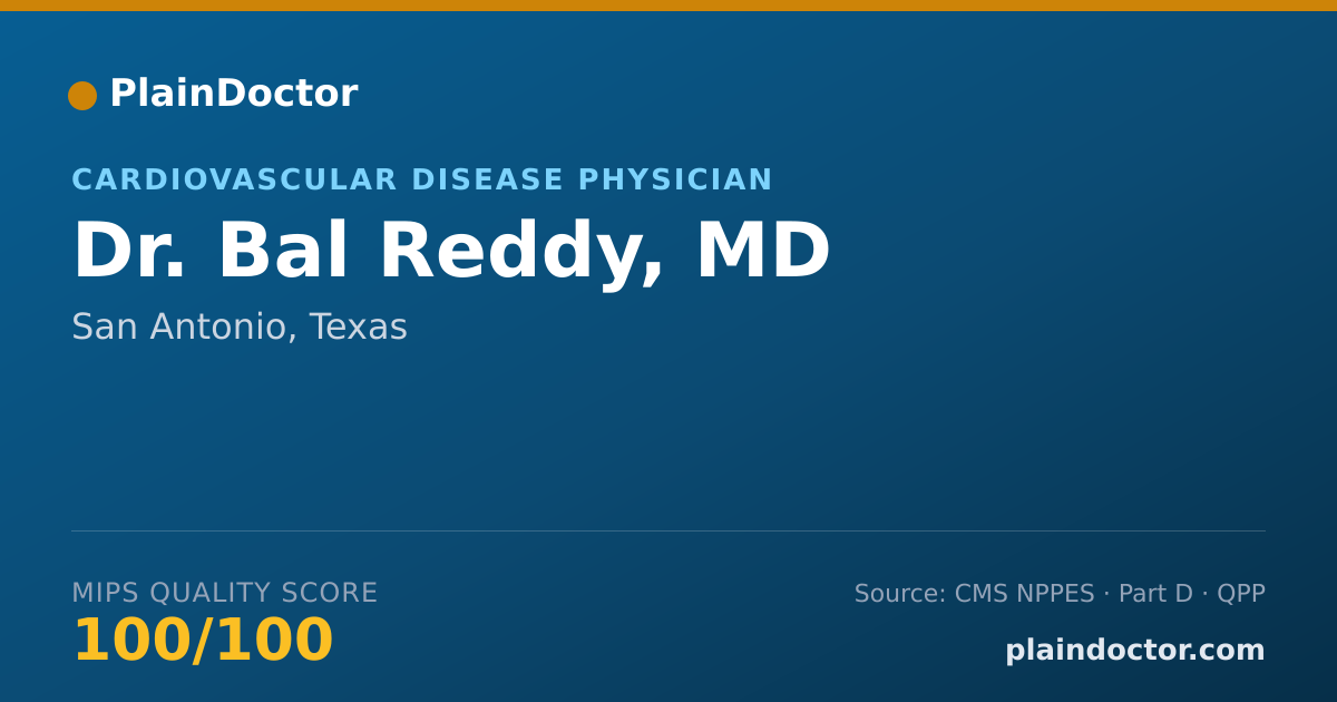Shareable card for Bal Reddy, MD - Cardiovascular Disease Physician, San Antonio, TX