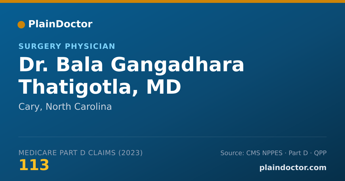 Shareable card for Bala Gangadhara Thatigotla, MD - Surgery Physician, Cary, NC