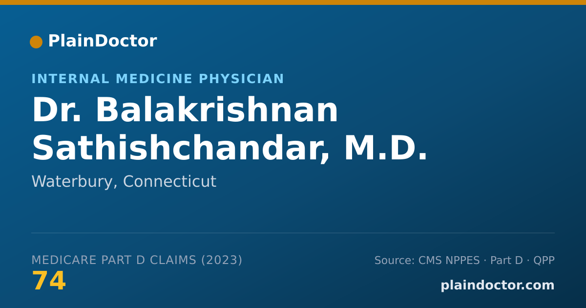 Shareable card for Balakrishnan Sathishchandar, M.D. - Internal Medicine Physician, Waterbury, CT