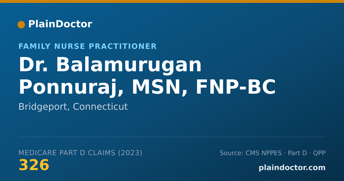 Shareable card for Balamurugan Ponnuraj, MSN, FNP-BC - Family Nurse Practitioner, Bridgeport, CT