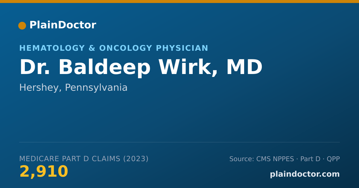 Shareable card for Baldeep Wirk, MD - Hematology & Oncology Physician, Hershey, PA