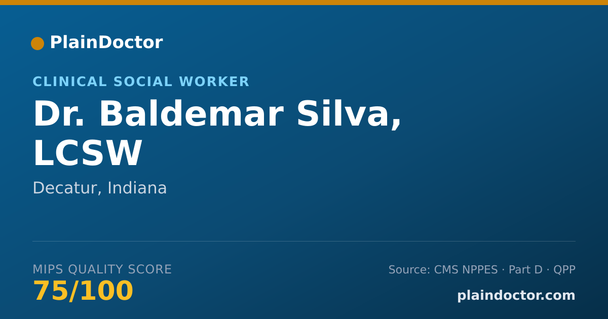 Shareable card for Baldemar Silva, LCSW - Clinical Social Worker, Decatur, IN