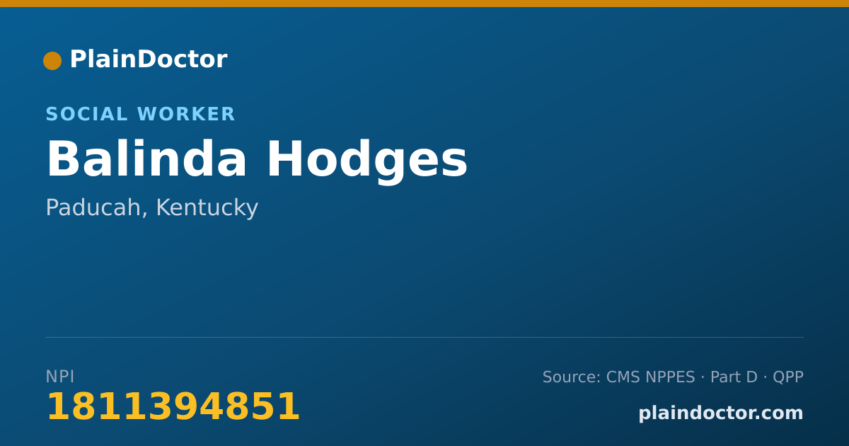 Shareable card for Balinda Hodges - Social Worker, Paducah, KY