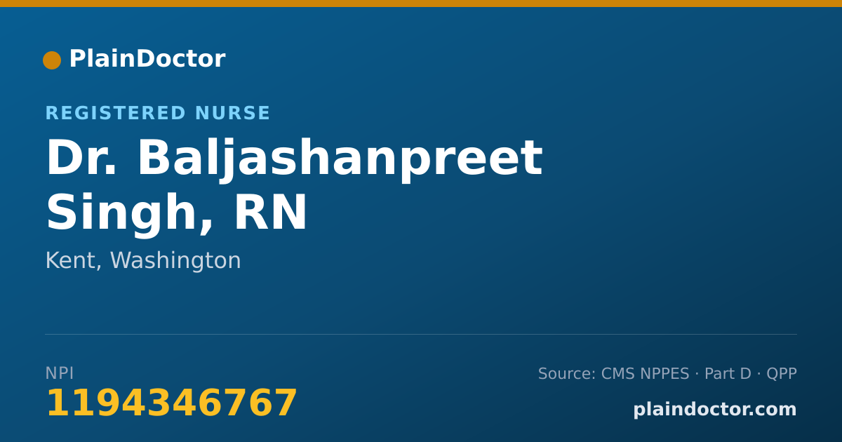 Shareable card for Baljashanpreet Singh, RN - Registered Nurse, Kent, WA
