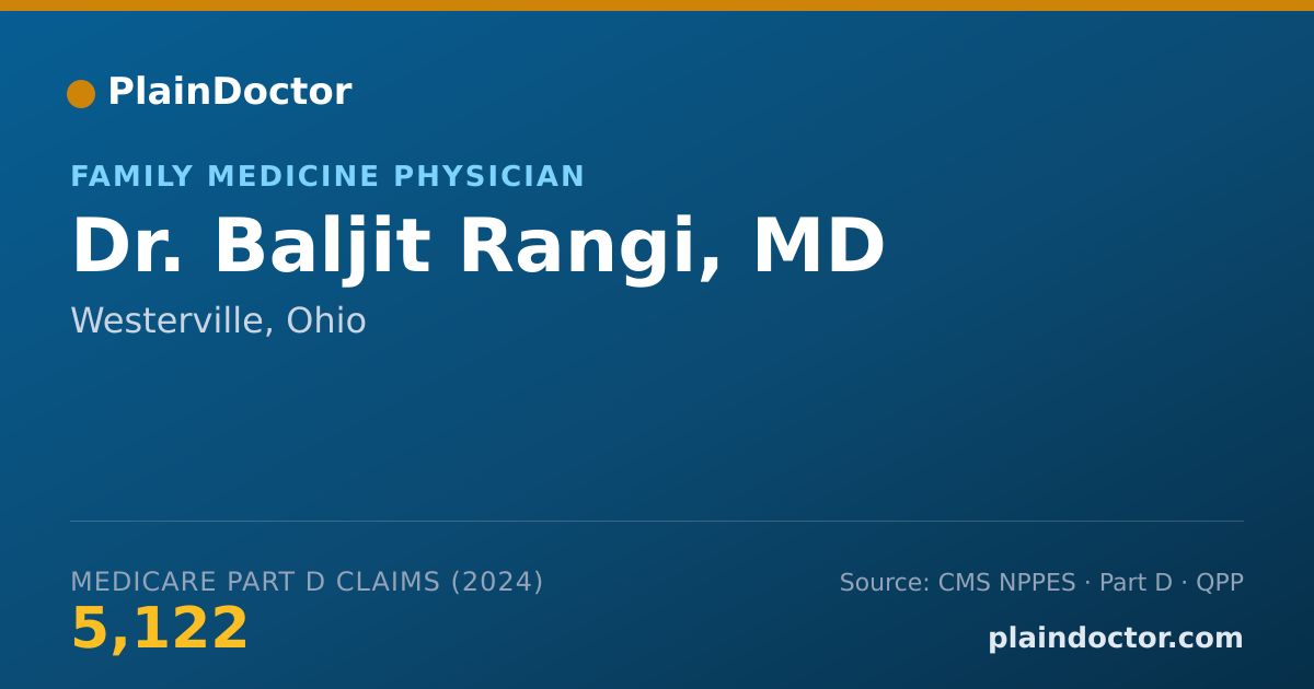 Shareable card for Baljit Rangi, MD - Family Medicine Physician, Westerville, OH
