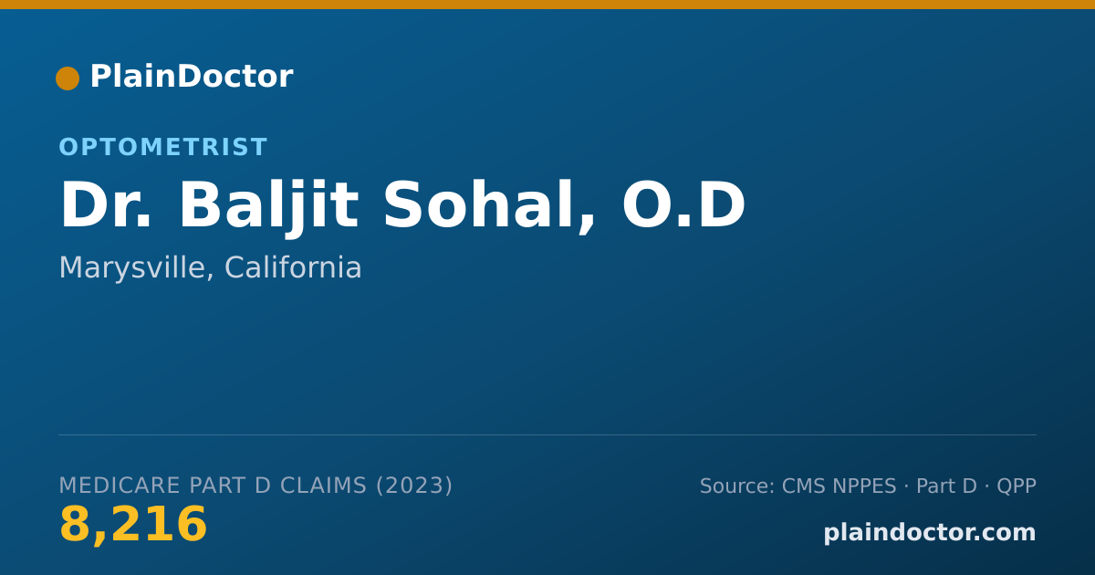 Shareable card for Baljit Sohal, O.D - Optometrist, Marysville, CA