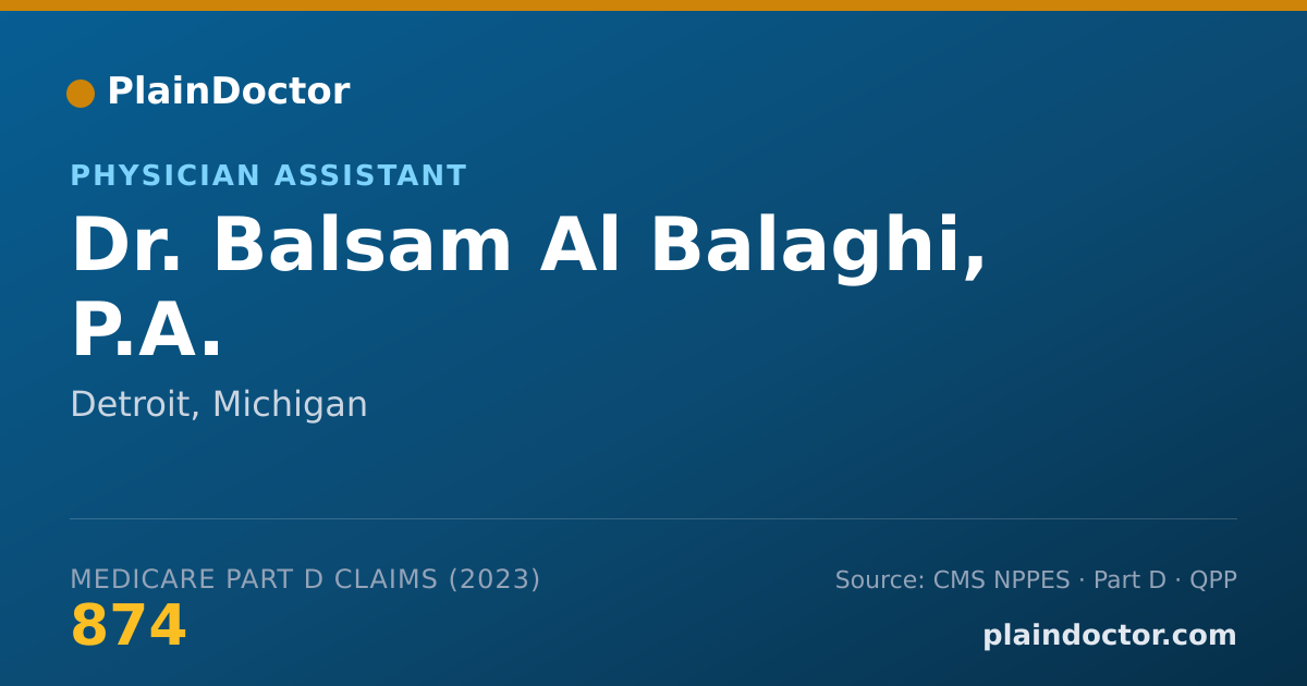 Shareable card for Balsam Al Balaghi, P.A. - Physician Assistant, Detroit, MI