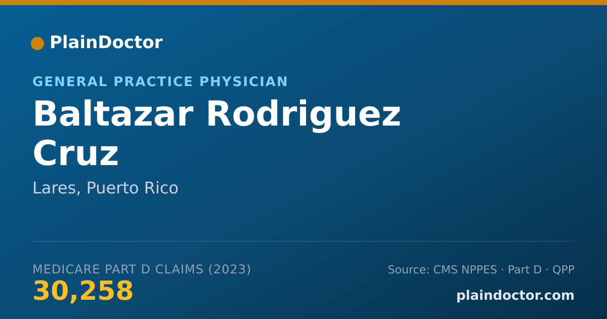 Shareable card for Baltazar Rodriguez Cruz - General Practice Physician, Lares, PR