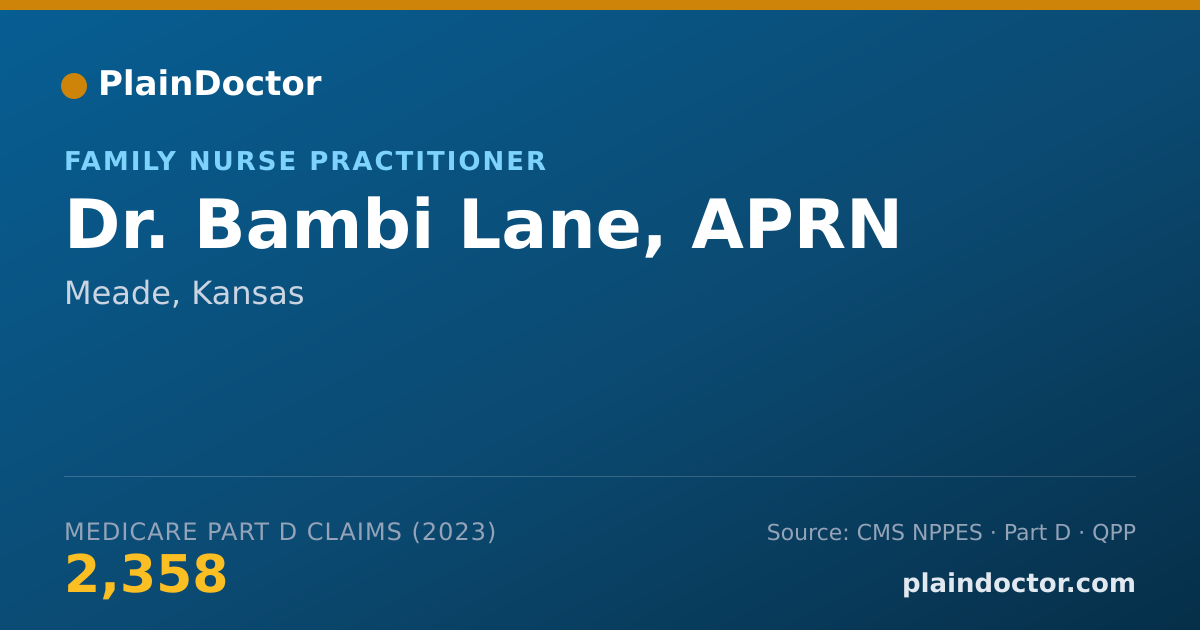 Shareable card for Bambi Lane, APRN - Family Nurse Practitioner, Meade, KS