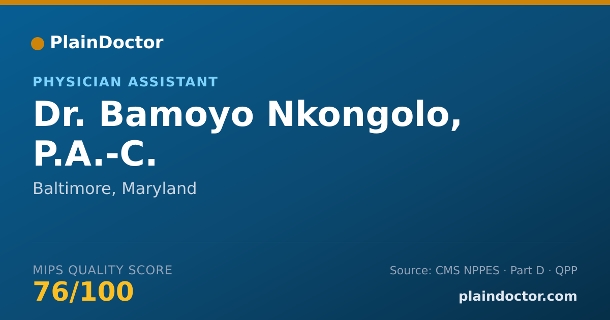 Shareable card for Bamoyo Nkongolo, P.A.-C. - Physician Assistant, Baltimore, MD