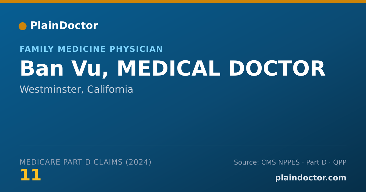 Shareable card for Ban Vu, MEDICAL DOCTOR - Family Medicine Physician, Westminster, CA
