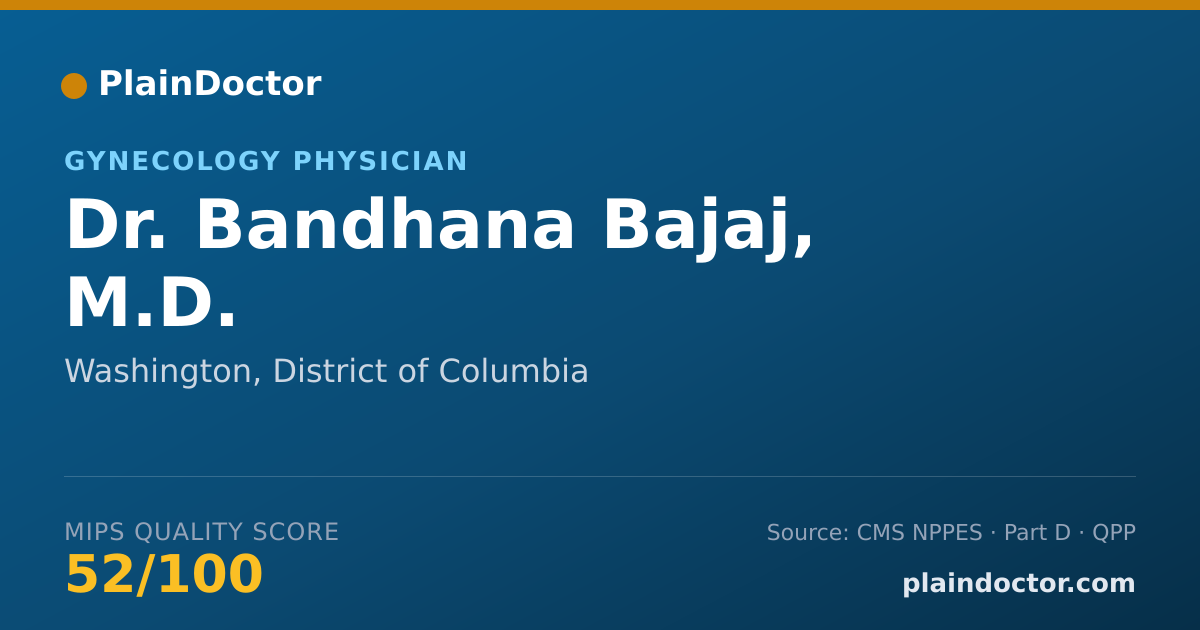 Shareable card for Bandhana Bajaj, M.D. - Gynecology Physician, Washington, DC