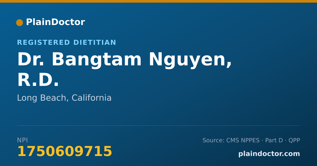 Shareable card for Bangtam Nguyen, R.D. - Registered Dietitian, Long Beach, CA