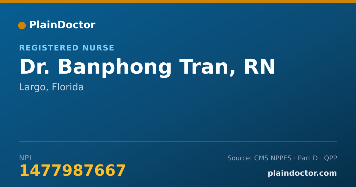 Shareable card for Banphong Tran, RN - Registered Nurse, Largo, FL